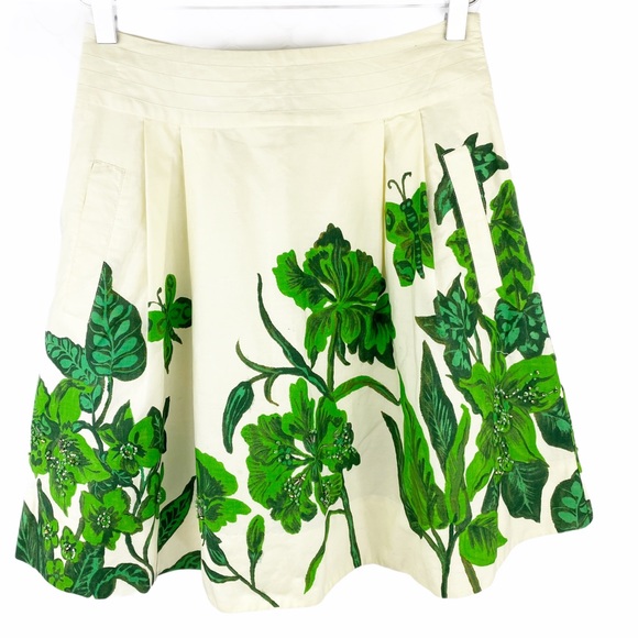 Nathalie Lete’ Paris Flight Round Garden Full Midi Floral Skirt 2 - Picture 2 of 13